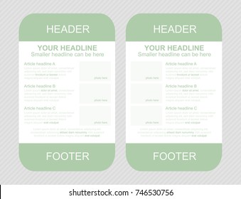 Newsletter corporate vector layout template for business or non-profit organization