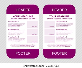 Newsletter corporate vector layout template for business or non-profit organization