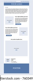 Newsletter corporate vector layout template for business or non-profit organization
