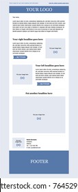 Newsletter corporate vector layout template for business or non-profit organization