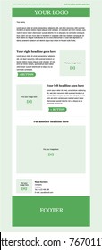 Newsletter corporate vector layout template for business or non-profit organization
