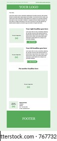Newsletter corporate vector layout template for business or non-profit organization