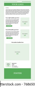 Newsletter corporate vector layout template for business or non-profit organization