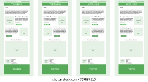 Newsletter corporate vector layout template for business or non-profit organization