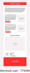Newsletter corporate vector layout template for business or non-profit organization