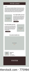 Newsletter corporate vector layout template for business or non-profit organization
