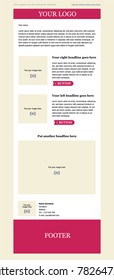 Newsletter corporate vector layout template for business or non-profit organization