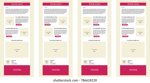 Newsletter corporate vector layout template for business or non-profit organization
