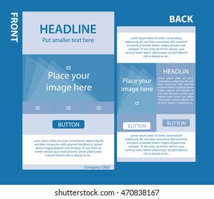 Newsletter corporate vector template with front and back layout