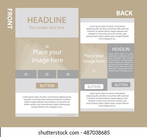 Newsletter corporate vector template with front and back layout