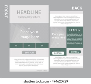 Newsletter corporate vector template with front and back layout