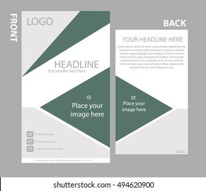 Newsletter corporate vector template with front and back layout