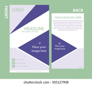 Newsletter corporate vector template with front and back layout