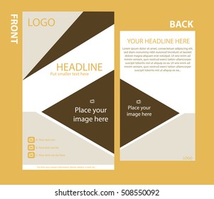 Newsletter corporate vector template with front and back layout