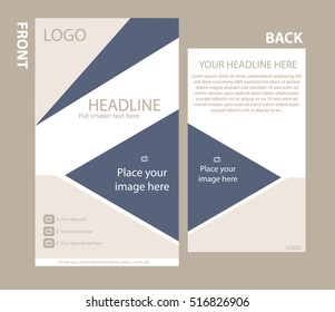 Newsletter corporate vector template with front and back layout