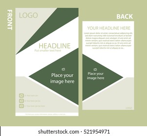 Newsletter corporate vector template with front and back layout