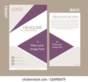 Newsletter corporate vector template with front and back layout
