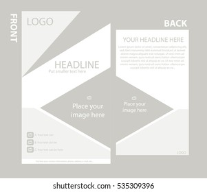 Newsletter corporate vector template with front and back layout