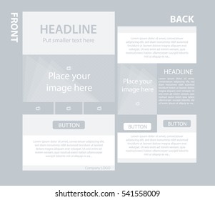 Newsletter corporate vector template with front and back layout