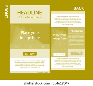 Newsletter corporate vector template with front and back layout