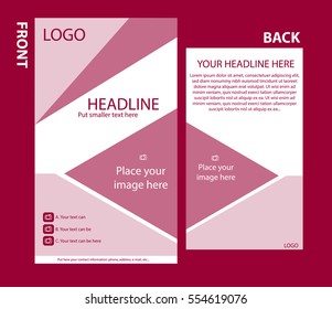 Newsletter corporate vector template with front and back layout