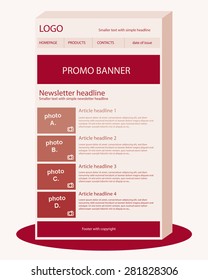 Newsletter dark red template