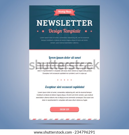 newsletter design template weekly company news のベクター画像素材