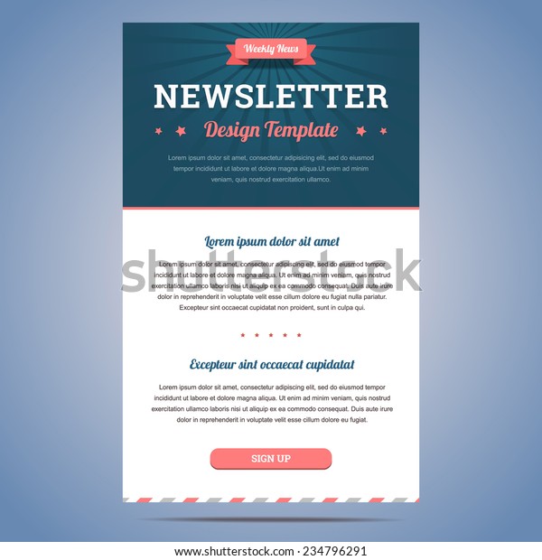 Newsletter Design Template Weekly Company News Stock Vector Royalty Free