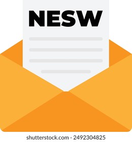 Newsletter Email Communication Icon Vector Flat Illustration