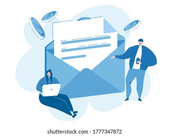 Newsletter. Email marketing, Vector illustration for web banner, infographics, mobile. 