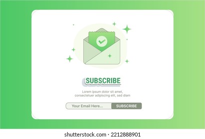 Newsletter email message commercial business mail spam to subscribe welcome banner