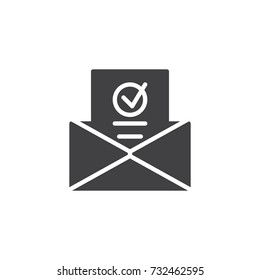 Newsletter in envelope icon vector, filled flat sign, solid pictogram isolated on white. Symbol, logo illustration.