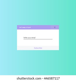Newsletter form fo subscribing in simple and clean style