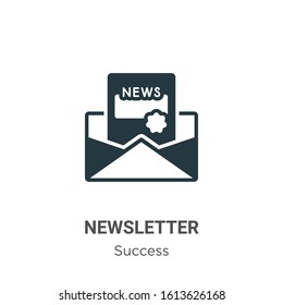 Newsletter glyph icon vector on white background. Flat vector newsletter icon symbol sign from modern success collection for mobile concept and web apps design.