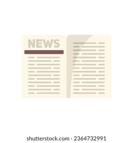 Newsletter icon flat vector. News paper. Web page isolated