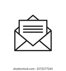 Newsletter icon Flat vector set outline