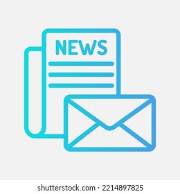 Newsletter icon in gradient style about email, use for website mobile app presentation