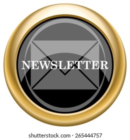 Newsletter icon. Internet button on white  background. EPS10 Vector. 