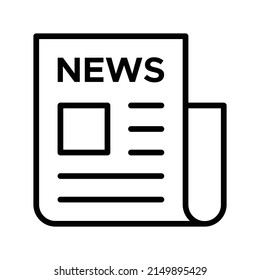 Newsletter Icon. Line Art Style Design Isolated On White Background