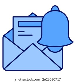 Ícone da newsletter representado pelo símbolo da newsletter estilo azul.