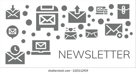 newsletter icon set. 11 filled newsletter icons.  Collection Of - Mail, Email