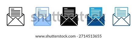 Newsletter icon set multiple style collection