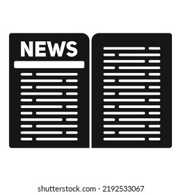 Newsletter icon simple vector. News paper. Web page