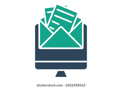 Newsletter icon. solid icon style. icon related to digital marketing. business elements vector illustration