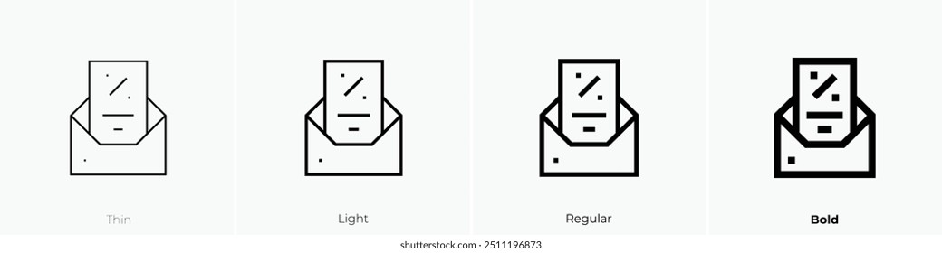 newsletter icon. Thin, Light Regular And Bold style design isolated on white background