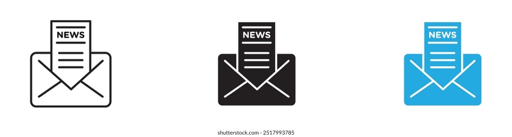 Newsletter icon thin line illustration
