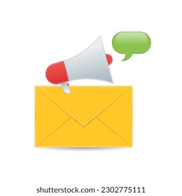Vector de icono del boletín. sobre, megáfono e icono de chat. adecuado para muchos fines.
