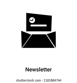 Newsletter icon vector isolated on white background, logo concept of Newsletter sign on transparent background, filled black symbol