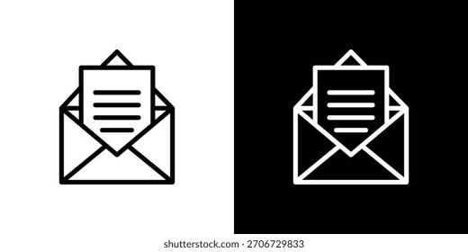 Ícone da newsletter. Ícone linear de vetor isolado em preto e branco