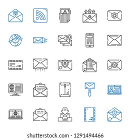 newsletter icons set. Collection of newsletter with email, envelope, news, mail, rss feed. Editable and scalable newsletter icons.